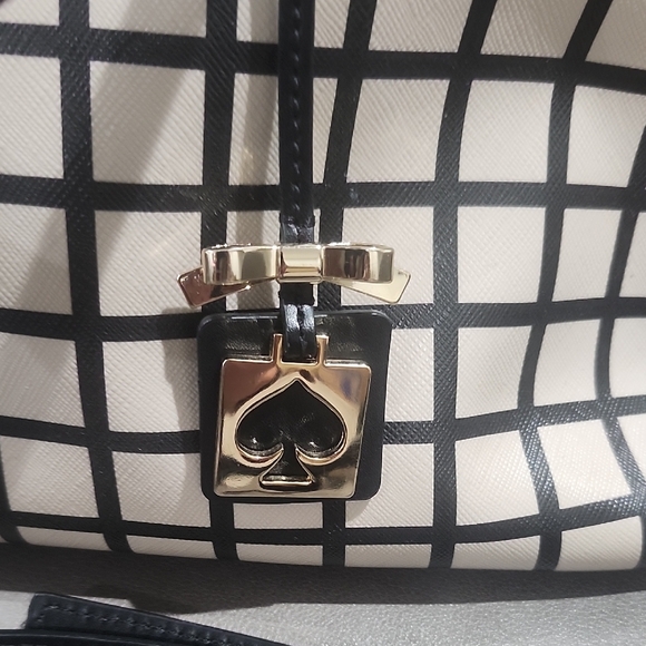 Kate Spade Black and Cream Grid Satchel - Picture 3 of 11